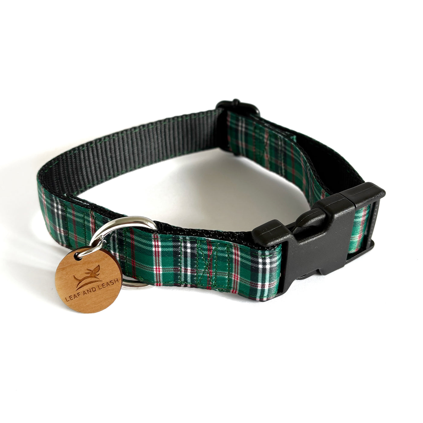 Green Plaid Dog Collar
