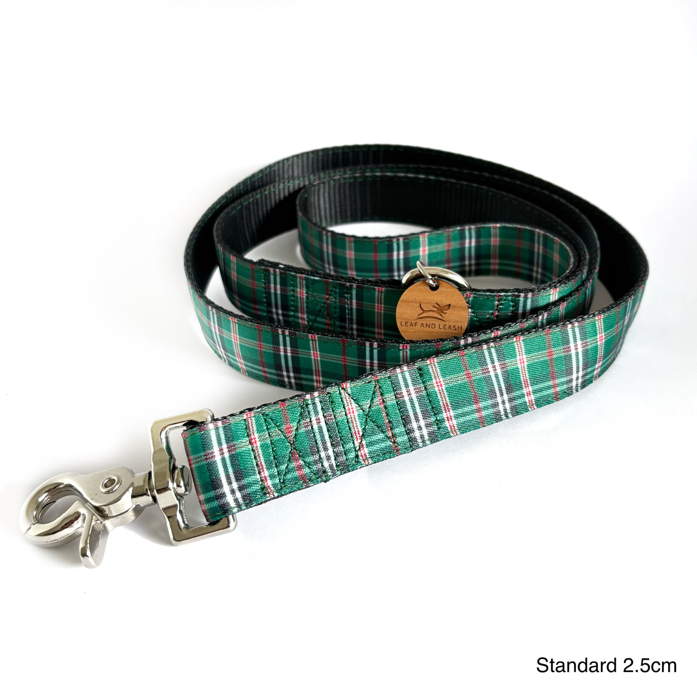 Green Plaid Dog Lead