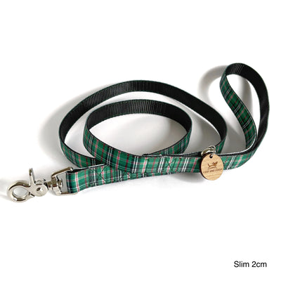 Green Plaid Dog Lead