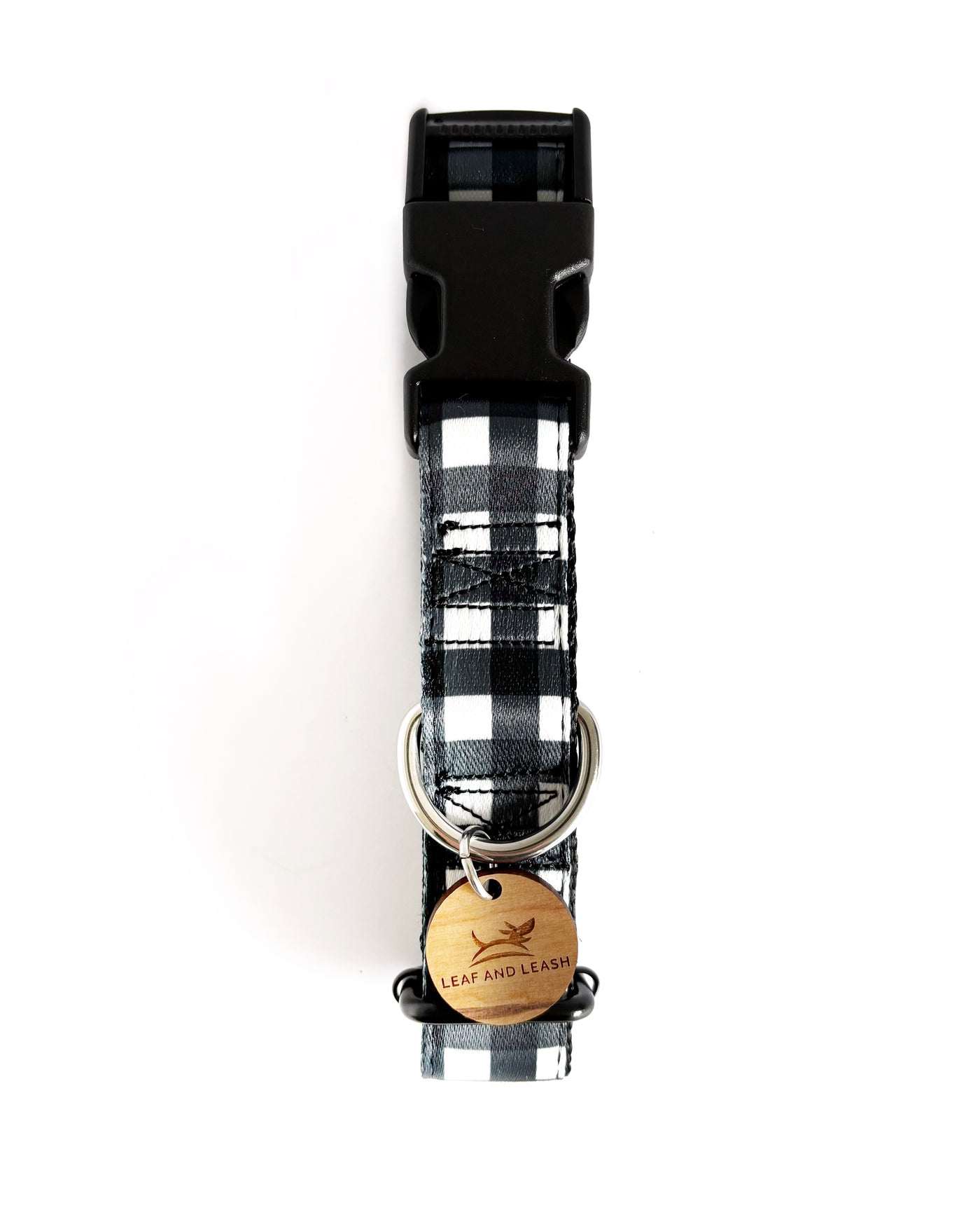 Black Gingham Dog Collar