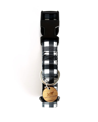 Black Gingham Dog Collar