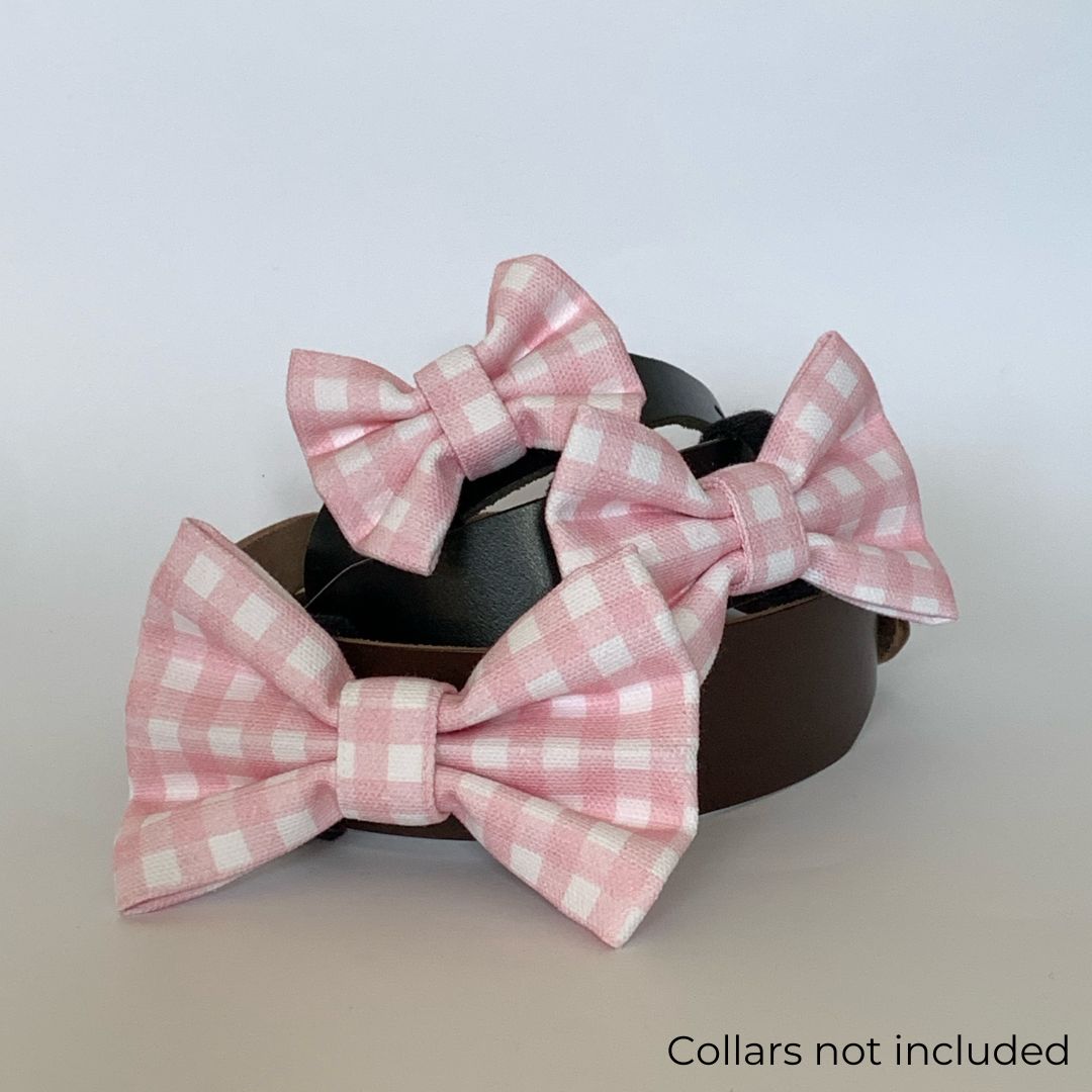 Pastel Pink Dog Bow Tie