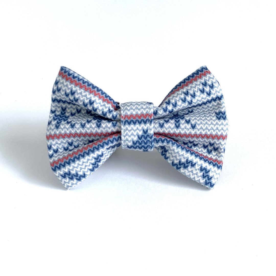 My Not-So-Ugly Christmas Sweater Dog Bow Tie (BLUE)