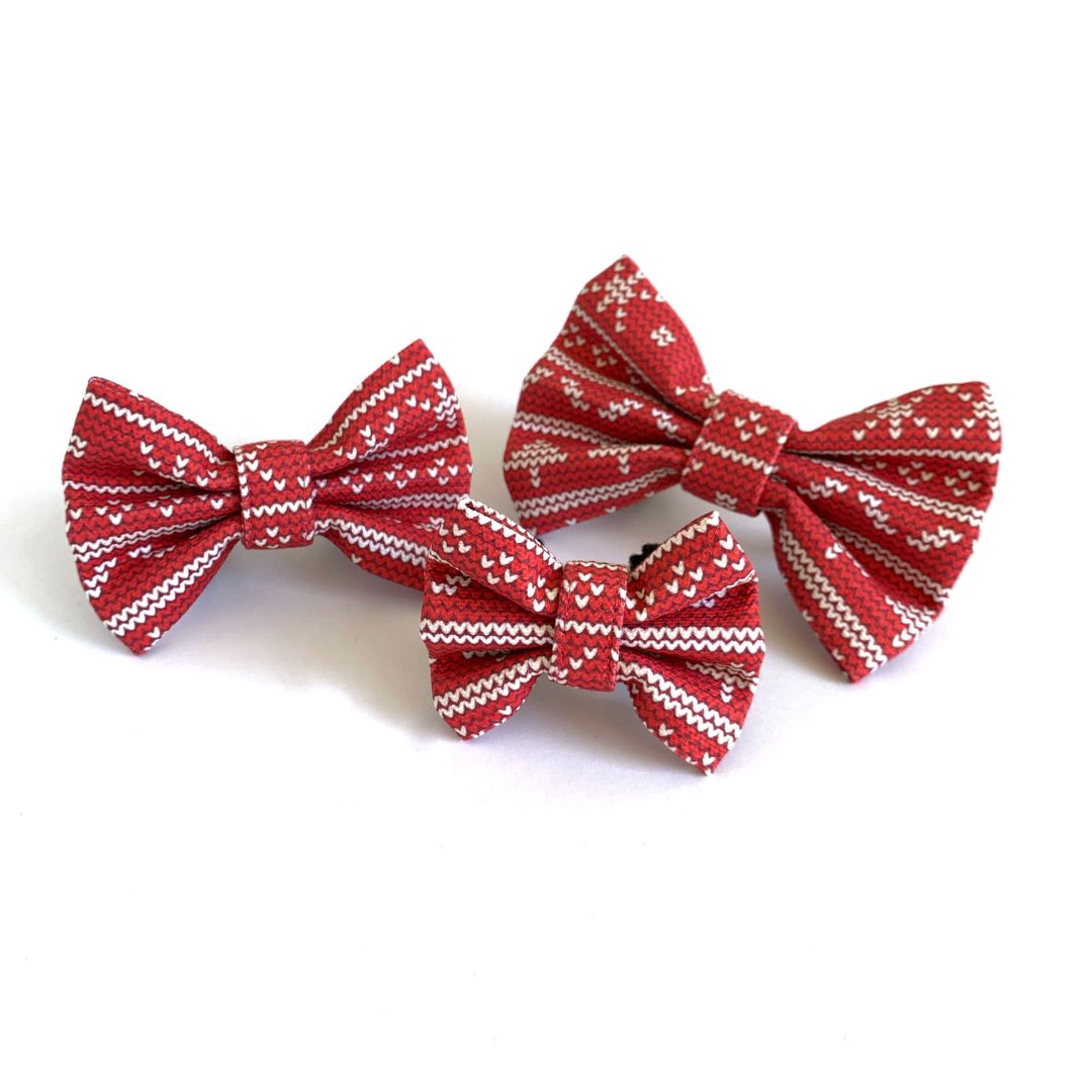 My Not-So-Ugly Christmas Sweater Dog Bow Tie (RED)