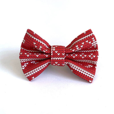 My Not-So-Ugly Christmas Sweater Dog Bow Tie (RED)